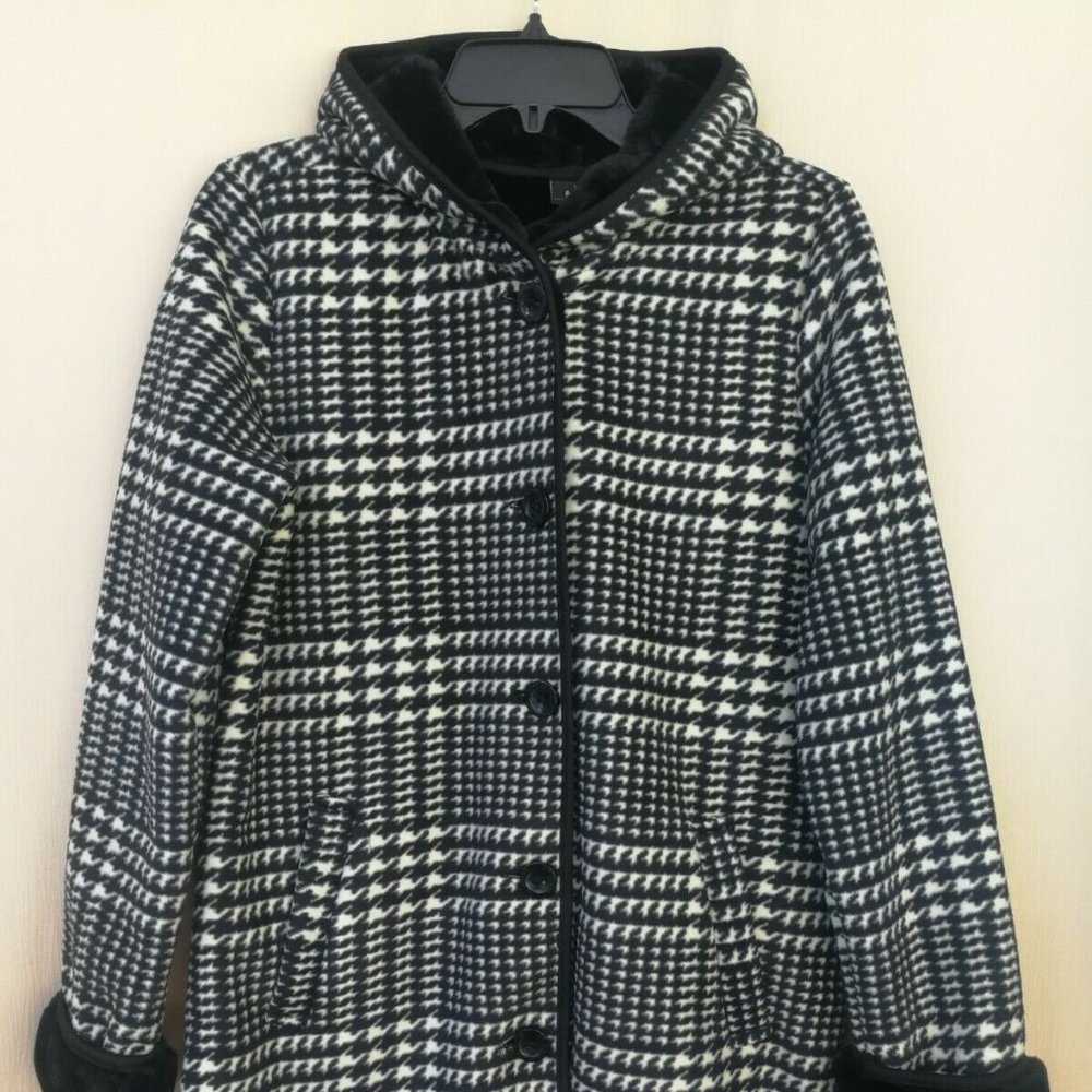 Womens Ike Behar Plush Lined Hooded Jacket